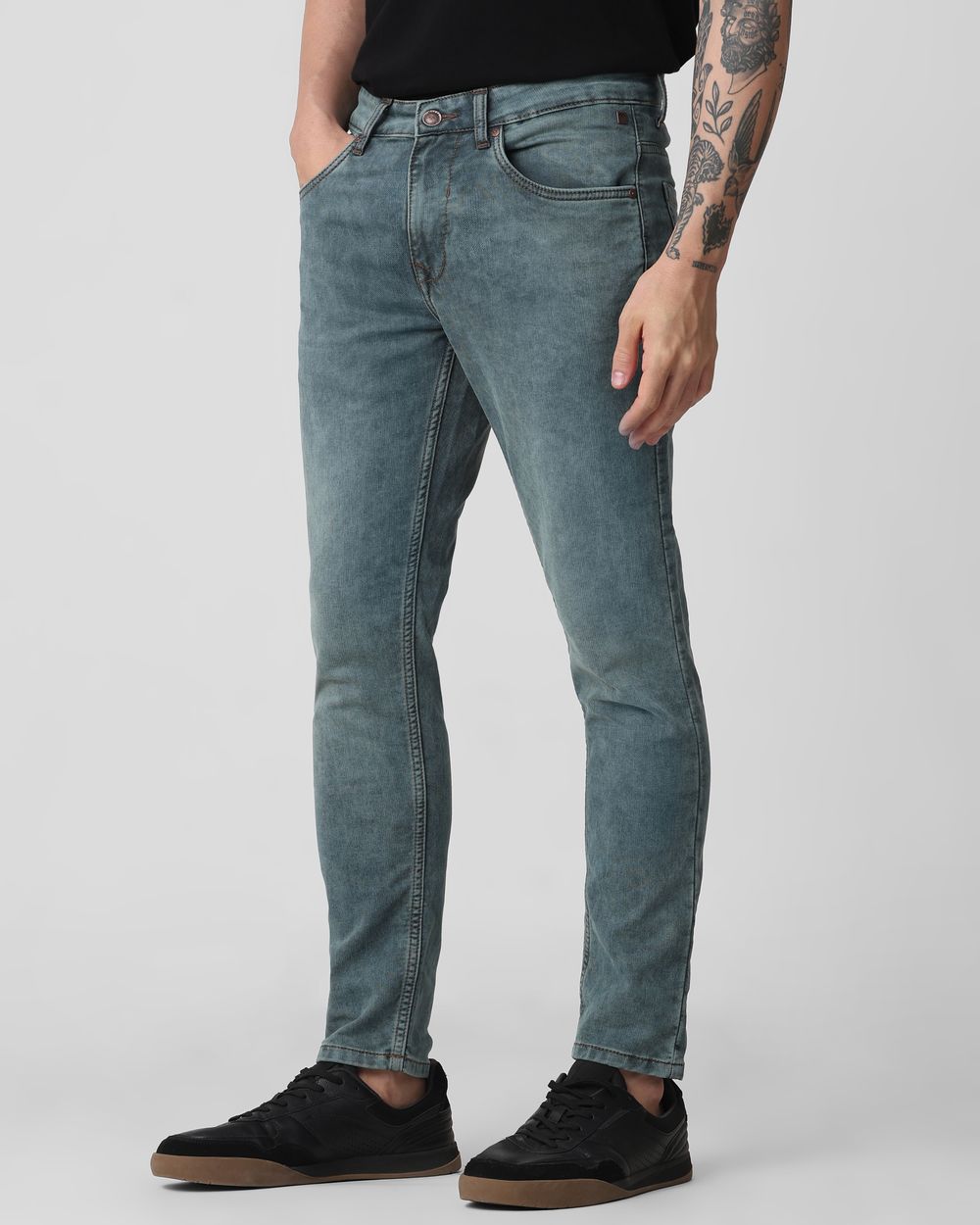 Tinted Ankle Length Denim Deluxe Stretch Jeans