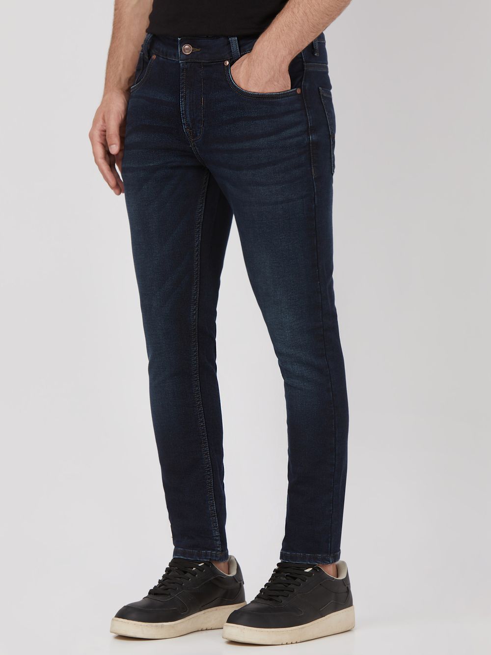 Blue Black Skinny Fit Denim Deluxe Stretch Jeans