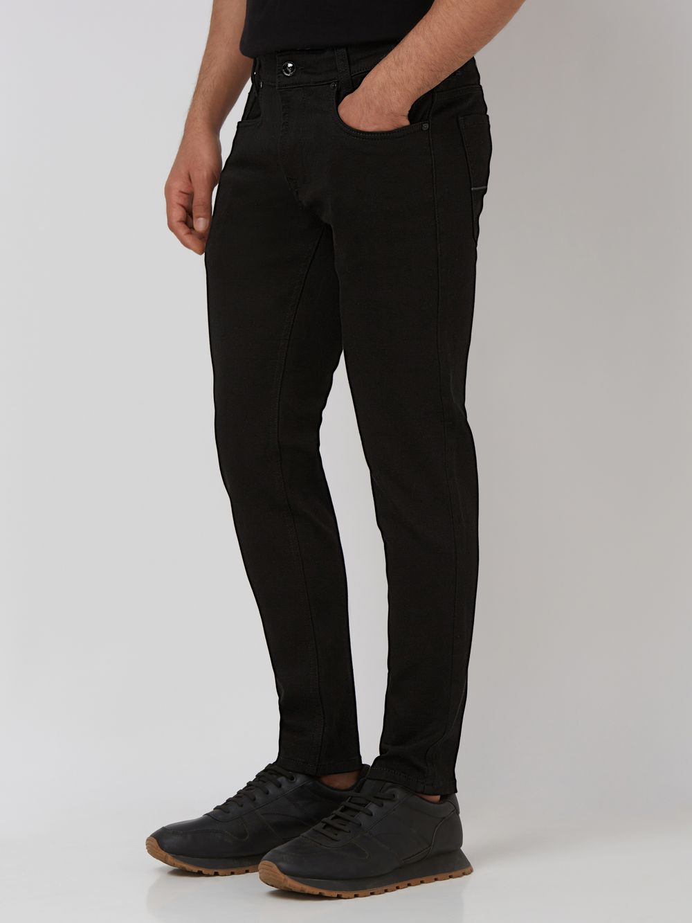 Jet Black Ankle Length Denim Deluxe Stretch Jeans