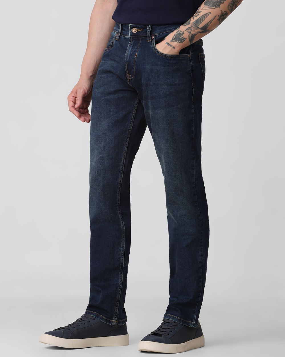 Tinted Straight Fit Denim Deluxe Stretch Jeans