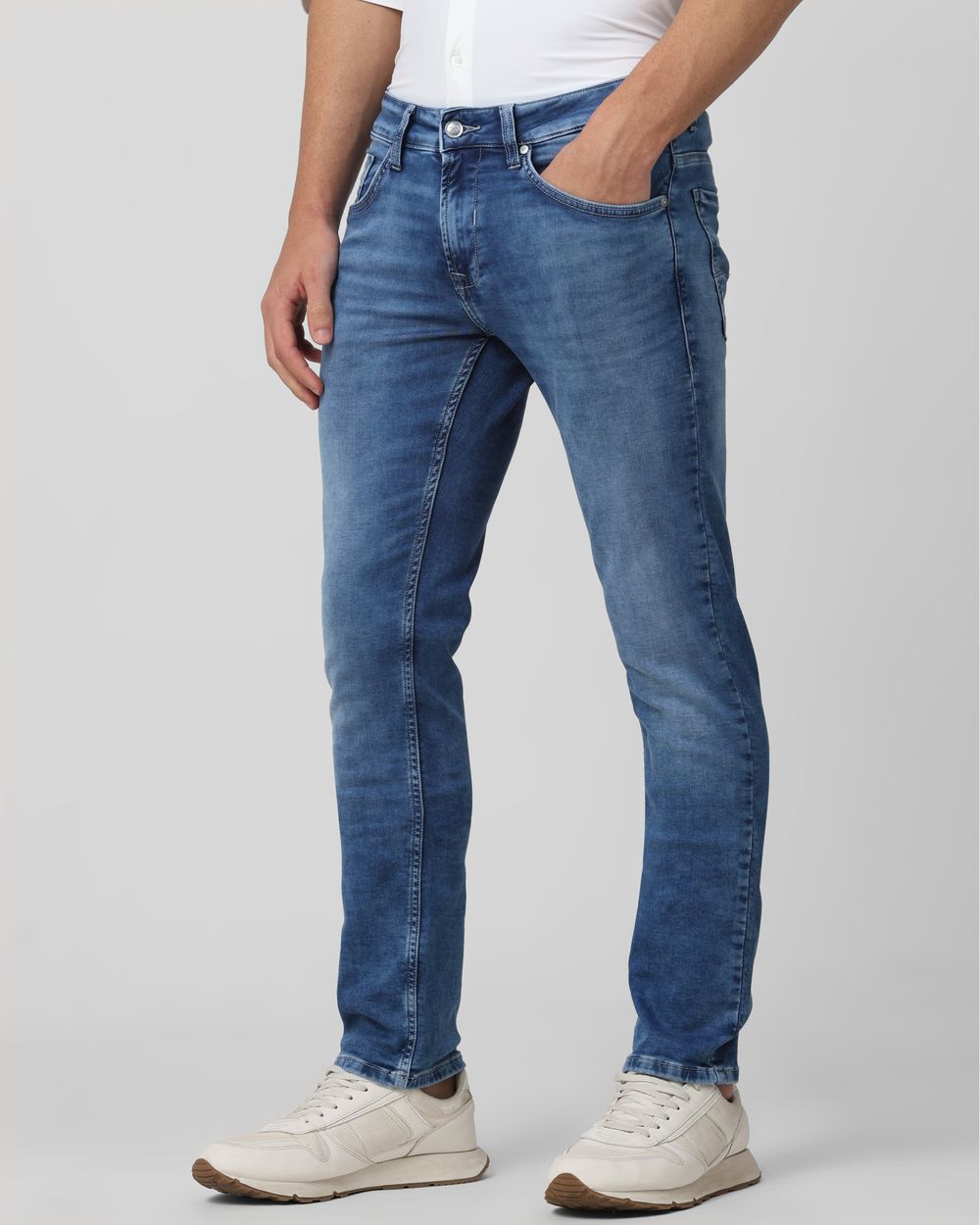 Mid Blue Super Slim Fit Flyweight Jeans