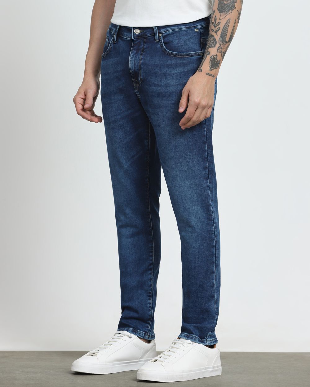 Mid Blue Skinny Fit Jeans
