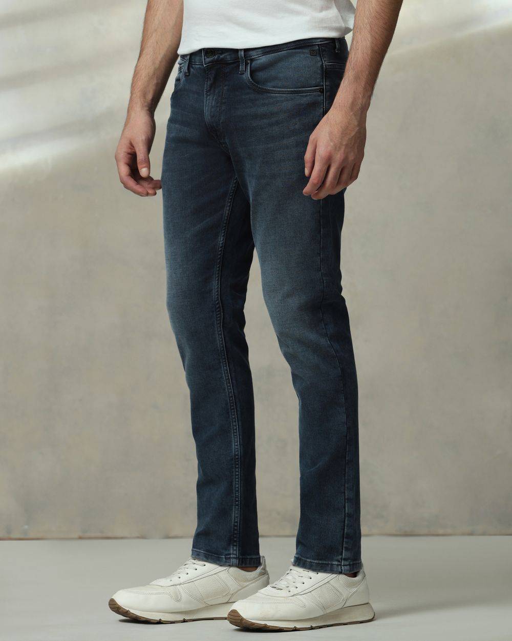 Blue Black Ankle Length Jeans