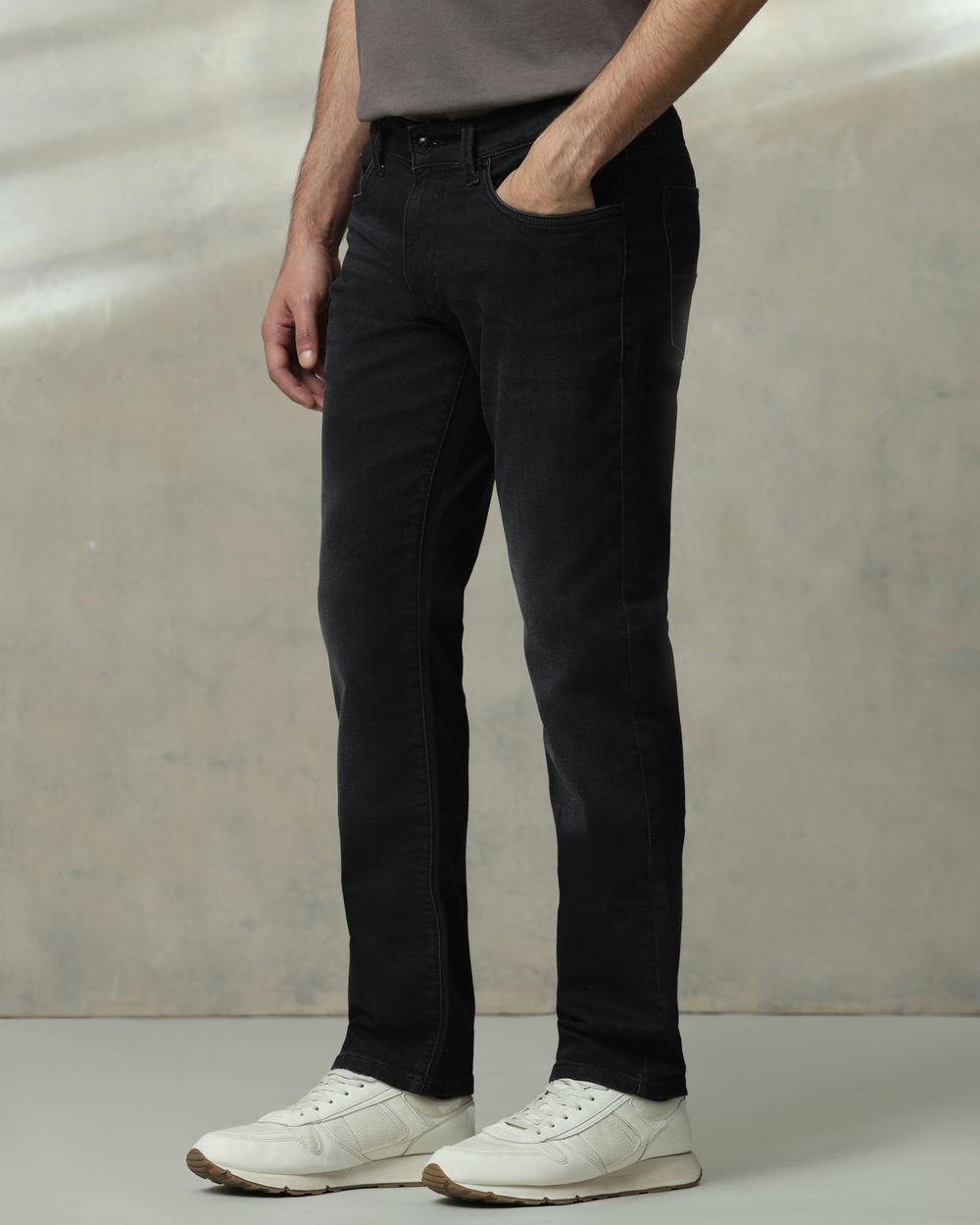 Charcoal Straight Fit Jeans