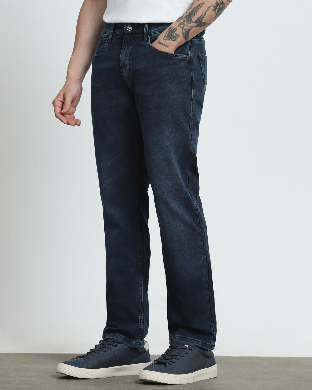 Blue Black Straight Fit Jeans
