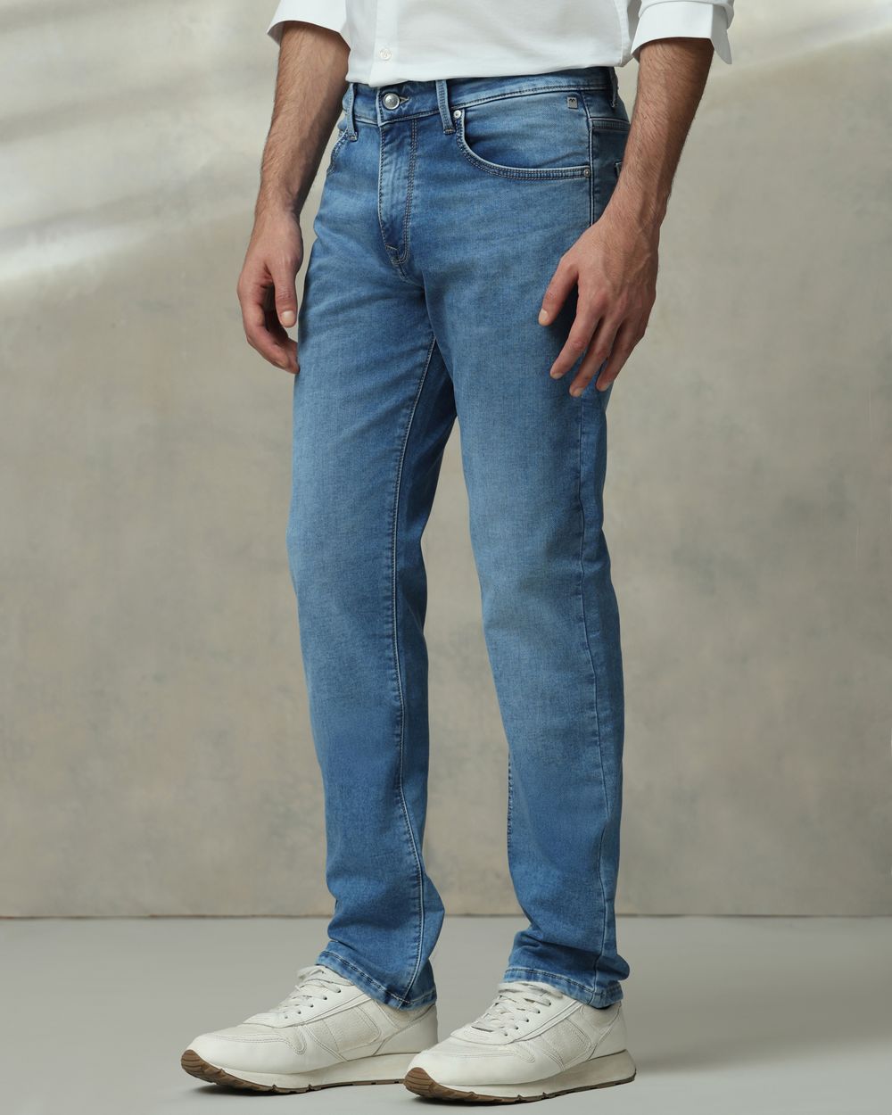 Mid Blue Straight Fit Jeans
