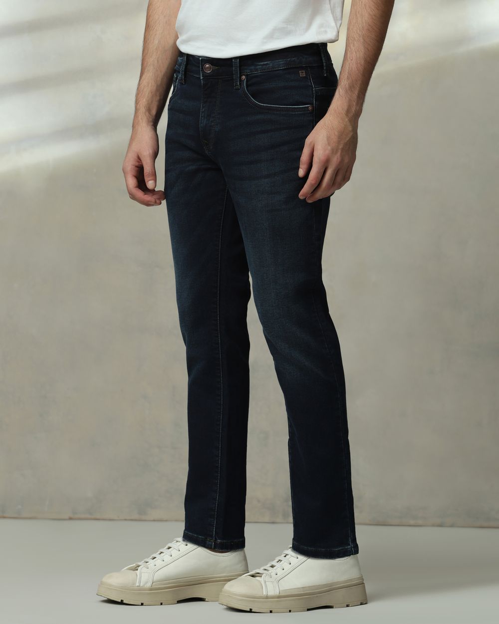Blue Black Ankle Length Jeans