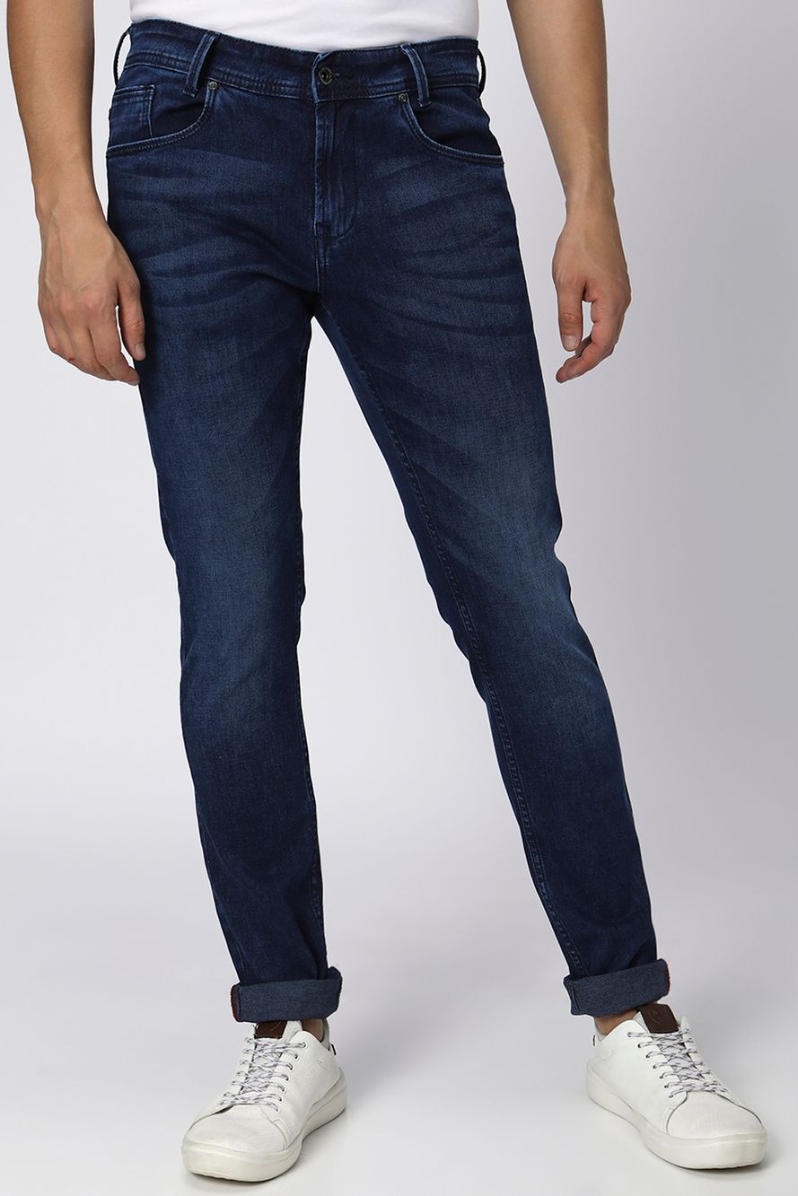 Deep Indigo Blue Skinny Fit Originals Stretch Jeans