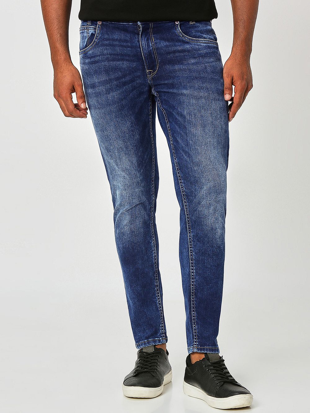 Mid Blue Ankle Length Originals Stretch Jeans