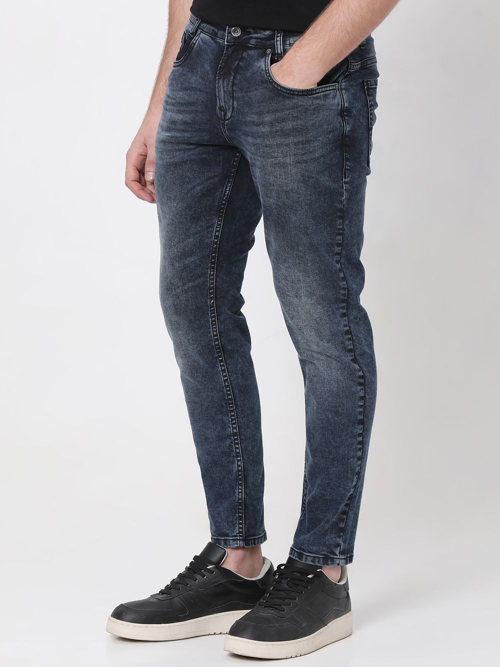 Blue Black Ankle Length Originals Stretch Jeans