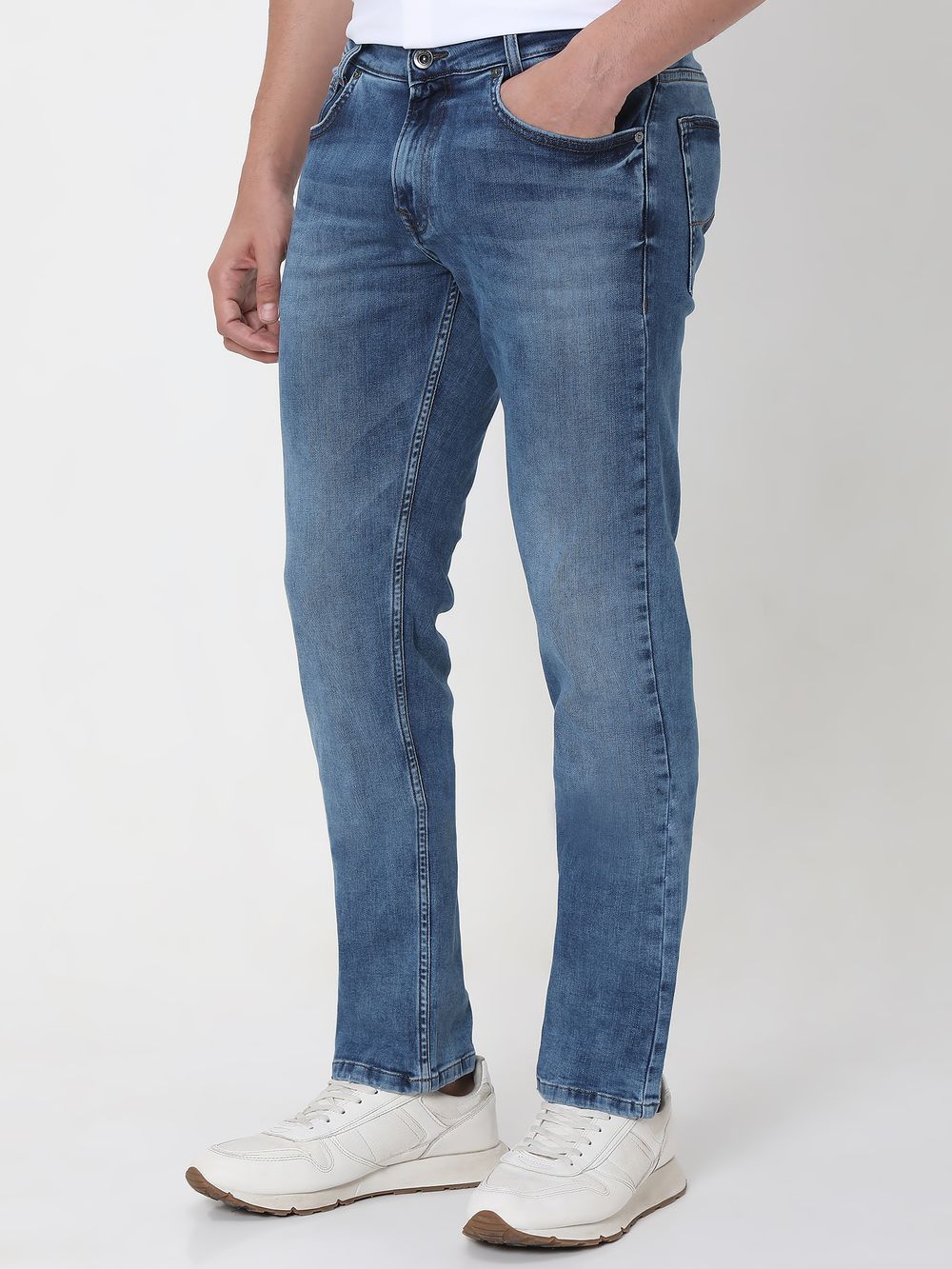 Mid Blue Super Slim Fit Originals Deluxe Stretch Jeans