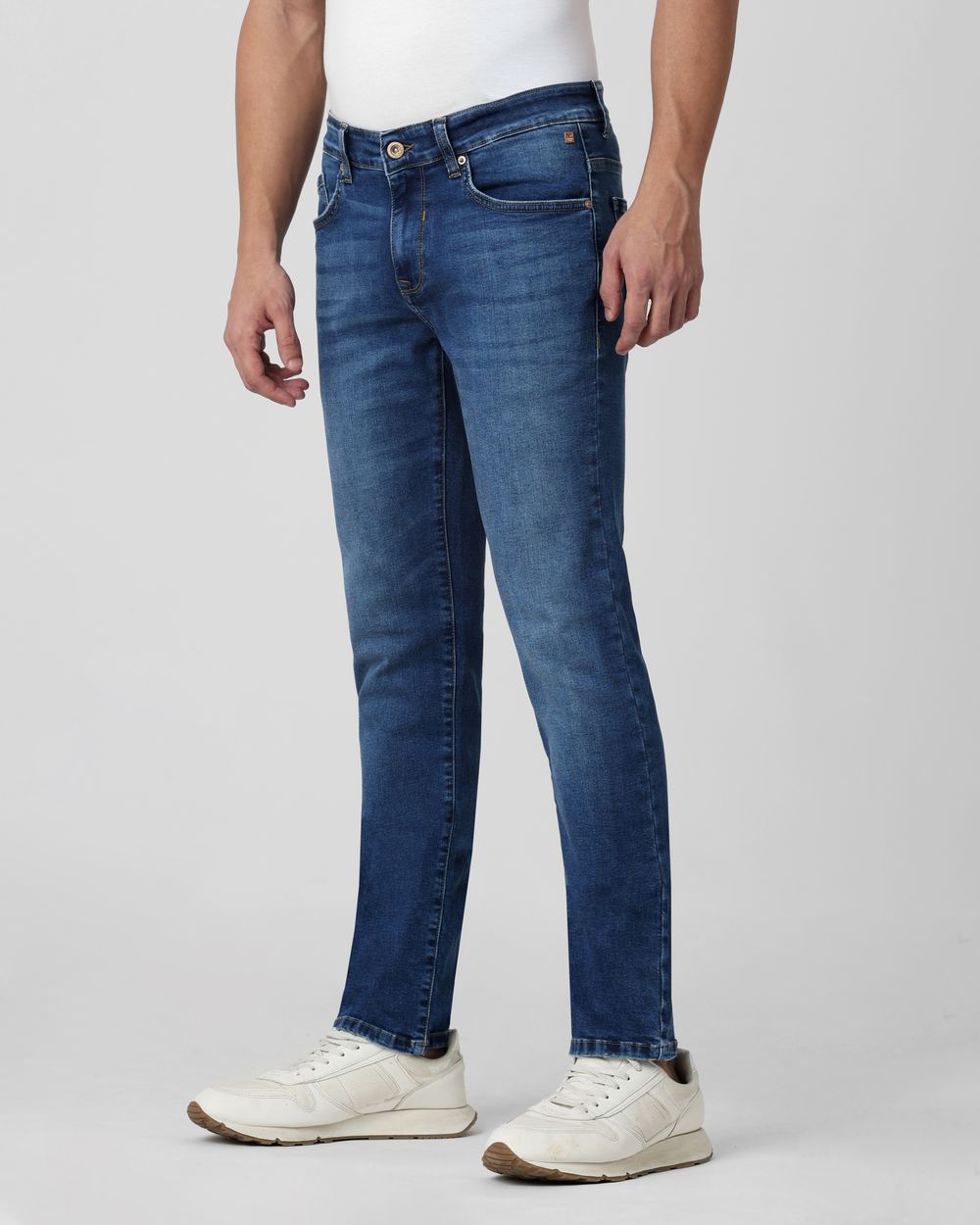 Mid Blue Super Slim Fit Originals Stretch Jeans