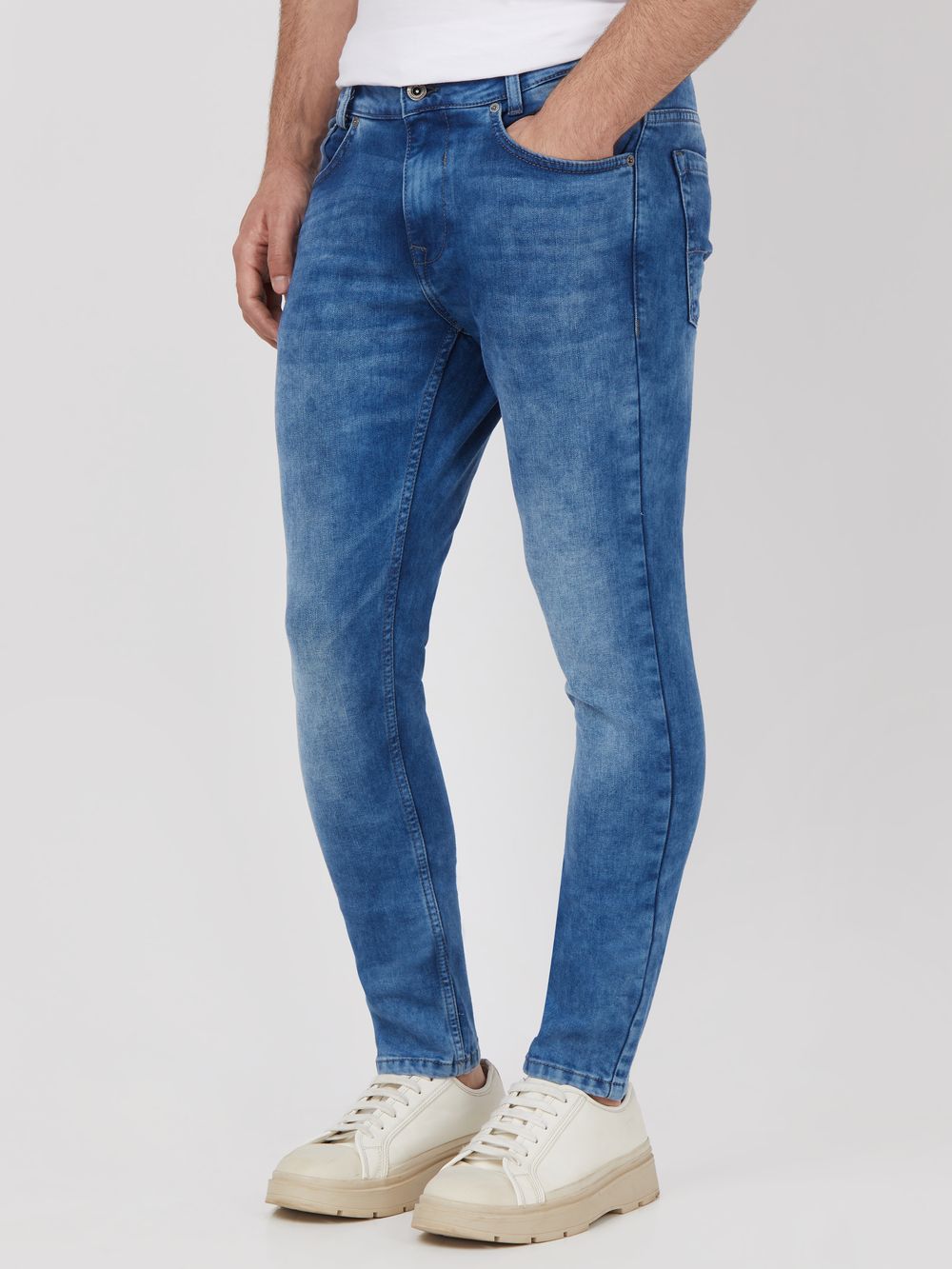 Mid Blue Skinny Fit Originals Stretch Jeans