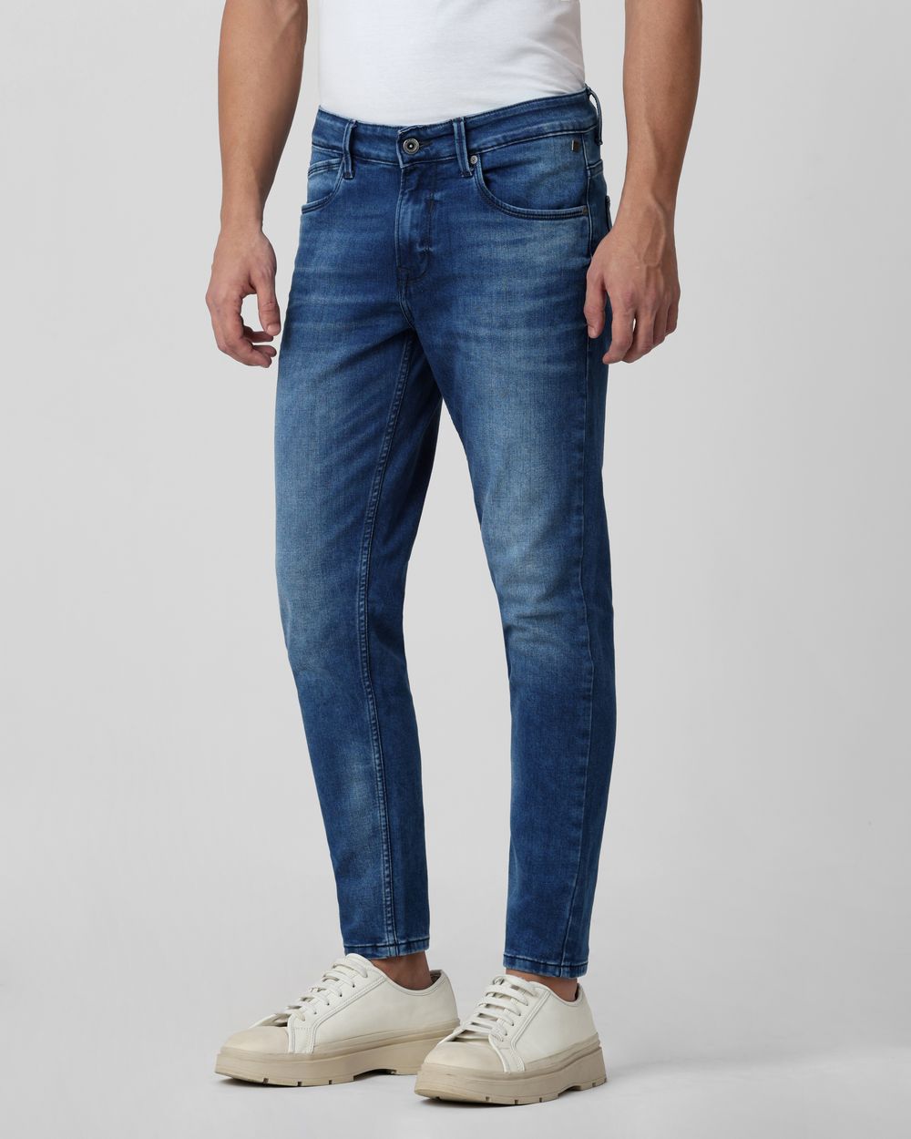 Mid Blue Ankle Length Originals Stretch Jeans