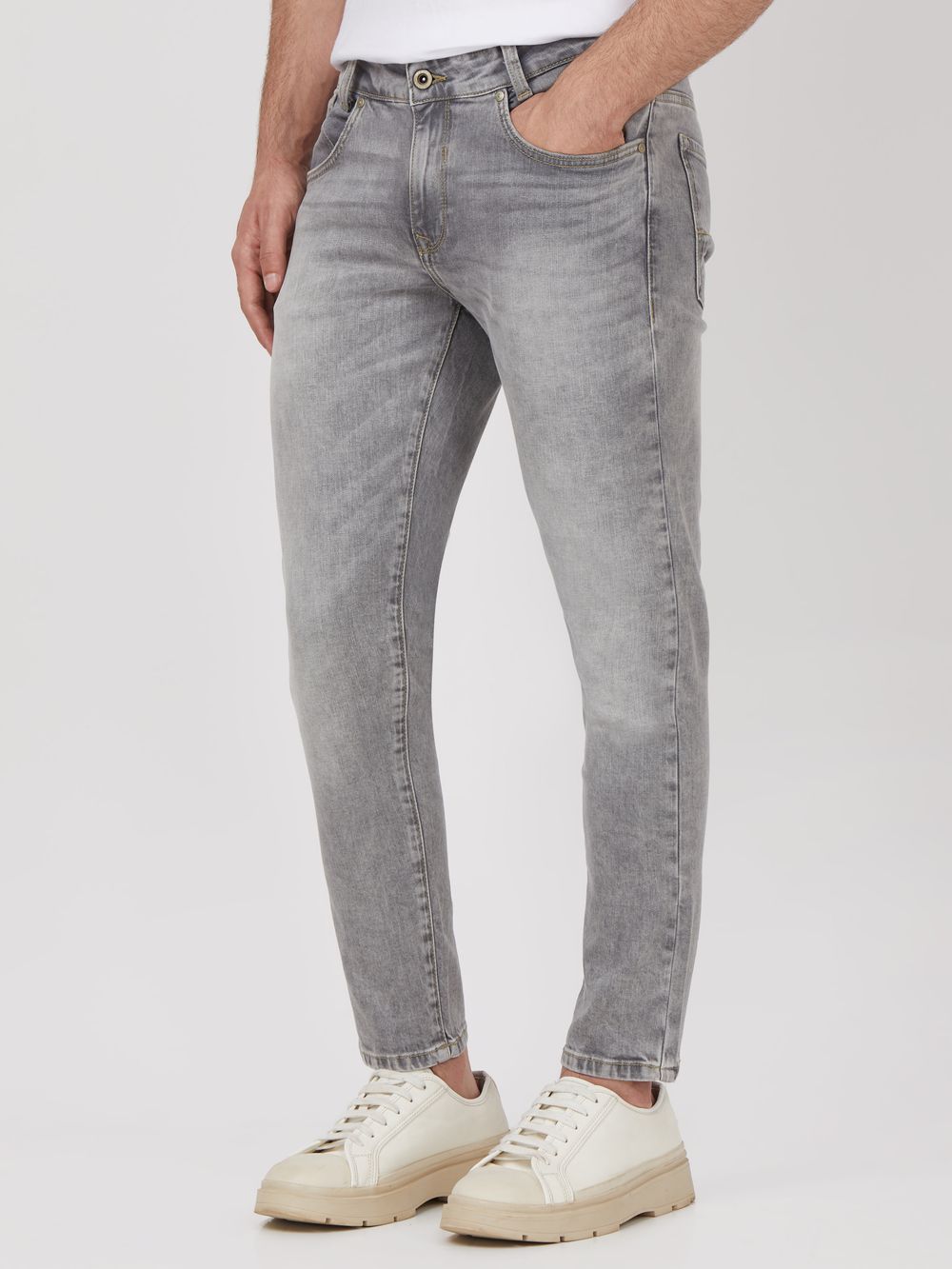 Grey Ankle Length Originals Stretch Jeans