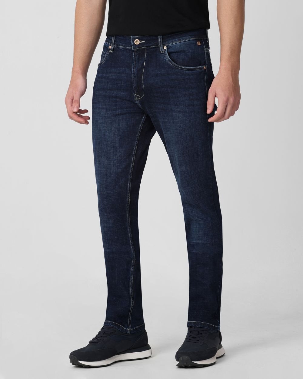 Dark Indigo Blue Straight Fit Originals Stretch Jeans