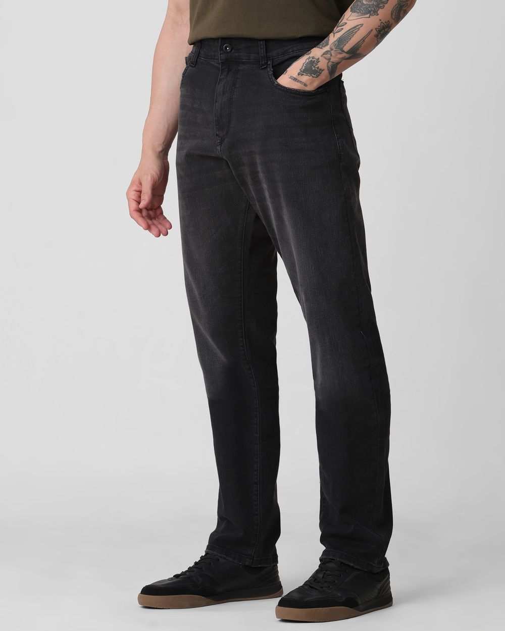 Black Loose Fit Originals Stretch Jeans