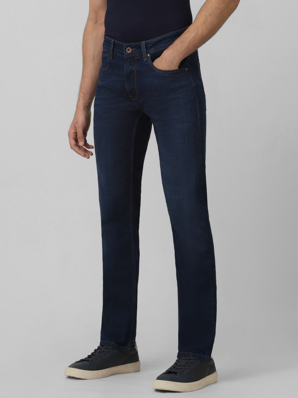 Dark Indigo Blue Straight Fit Originals Stretch Jeans