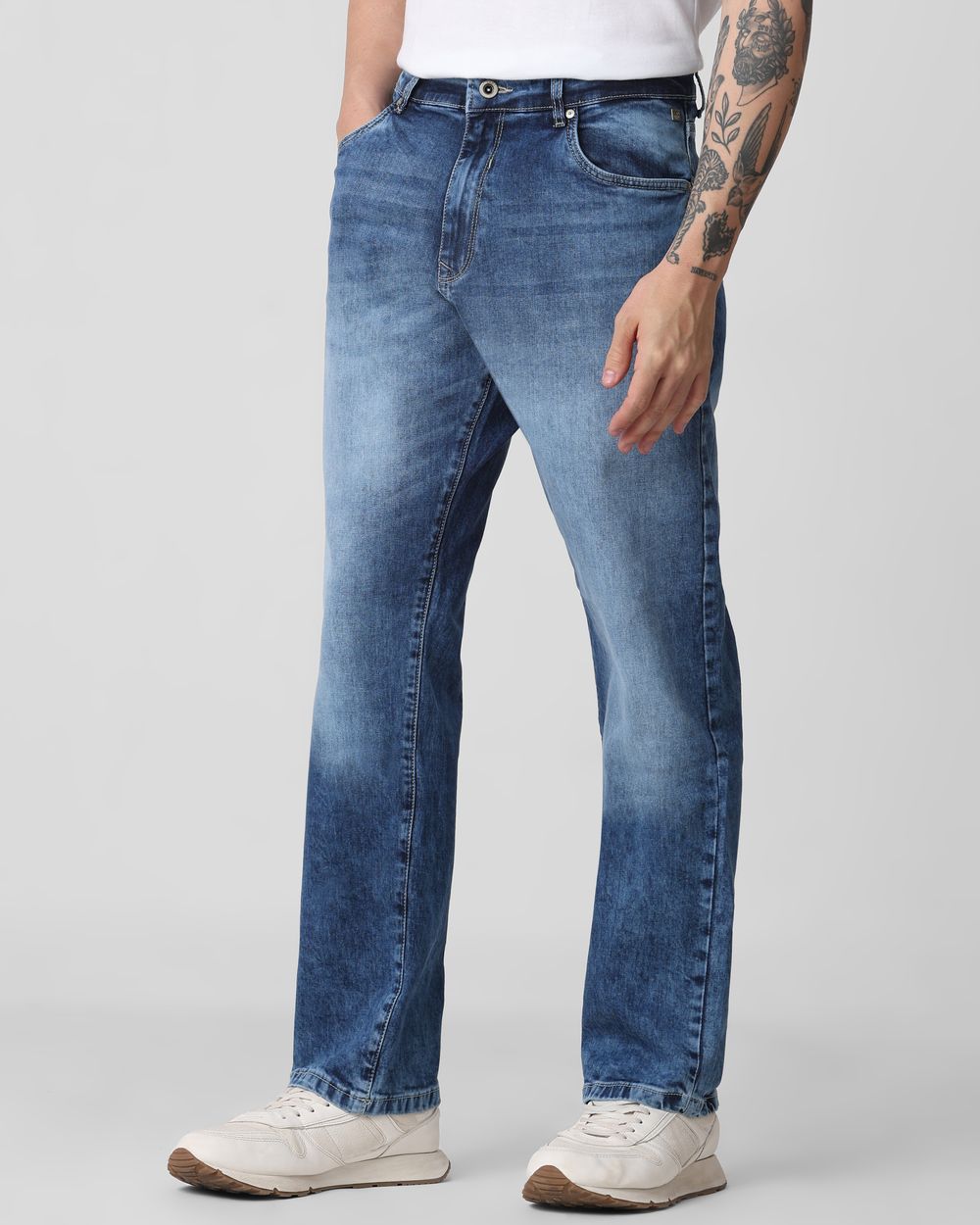 Mid Blue Loose Fit Originals Stretch Jeans