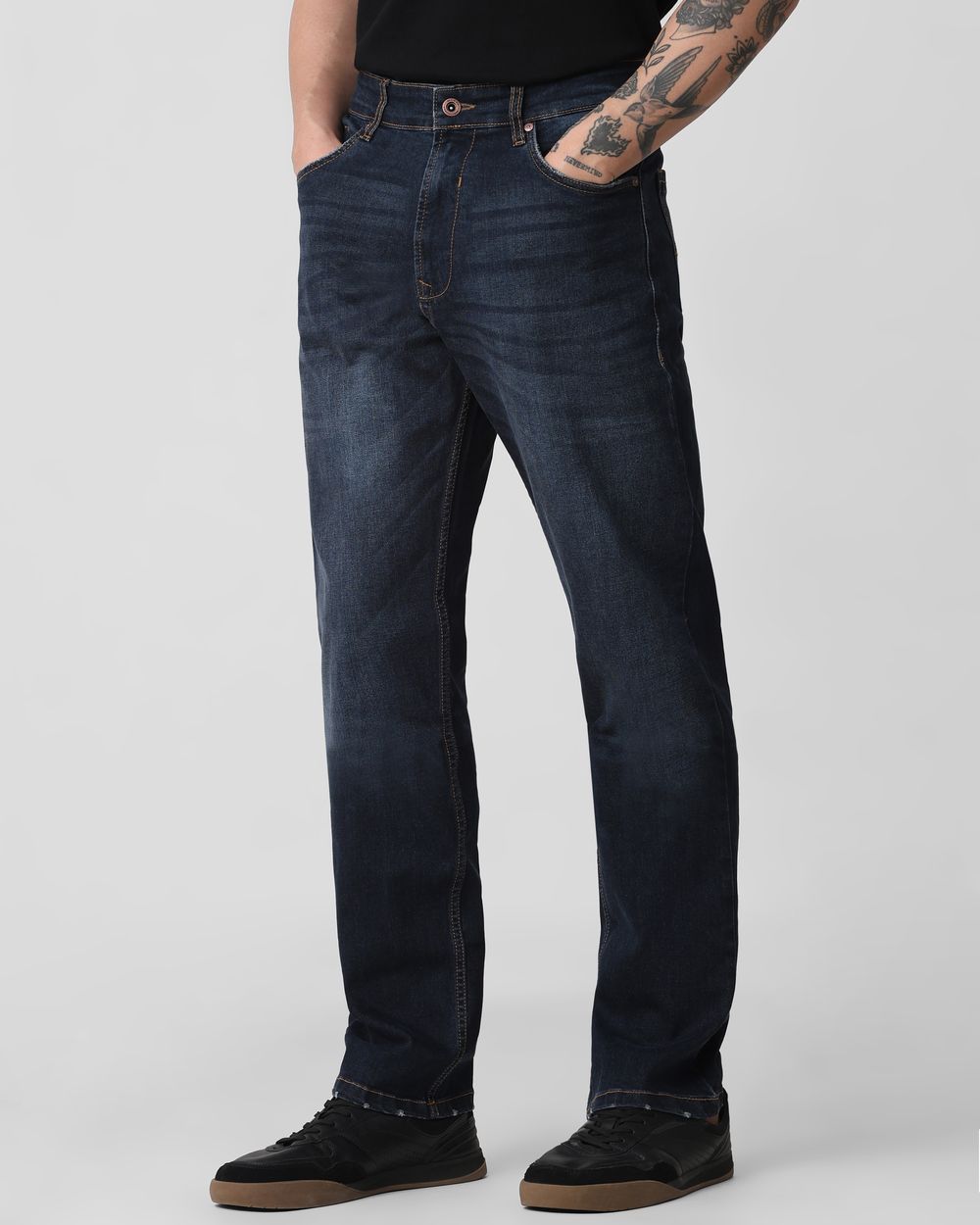 Blue Black Loose Fit Originals Stretch Jeans