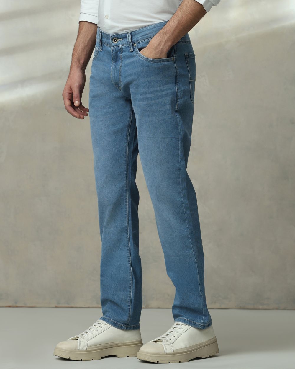 Mid Blue Straight Fit Jeans