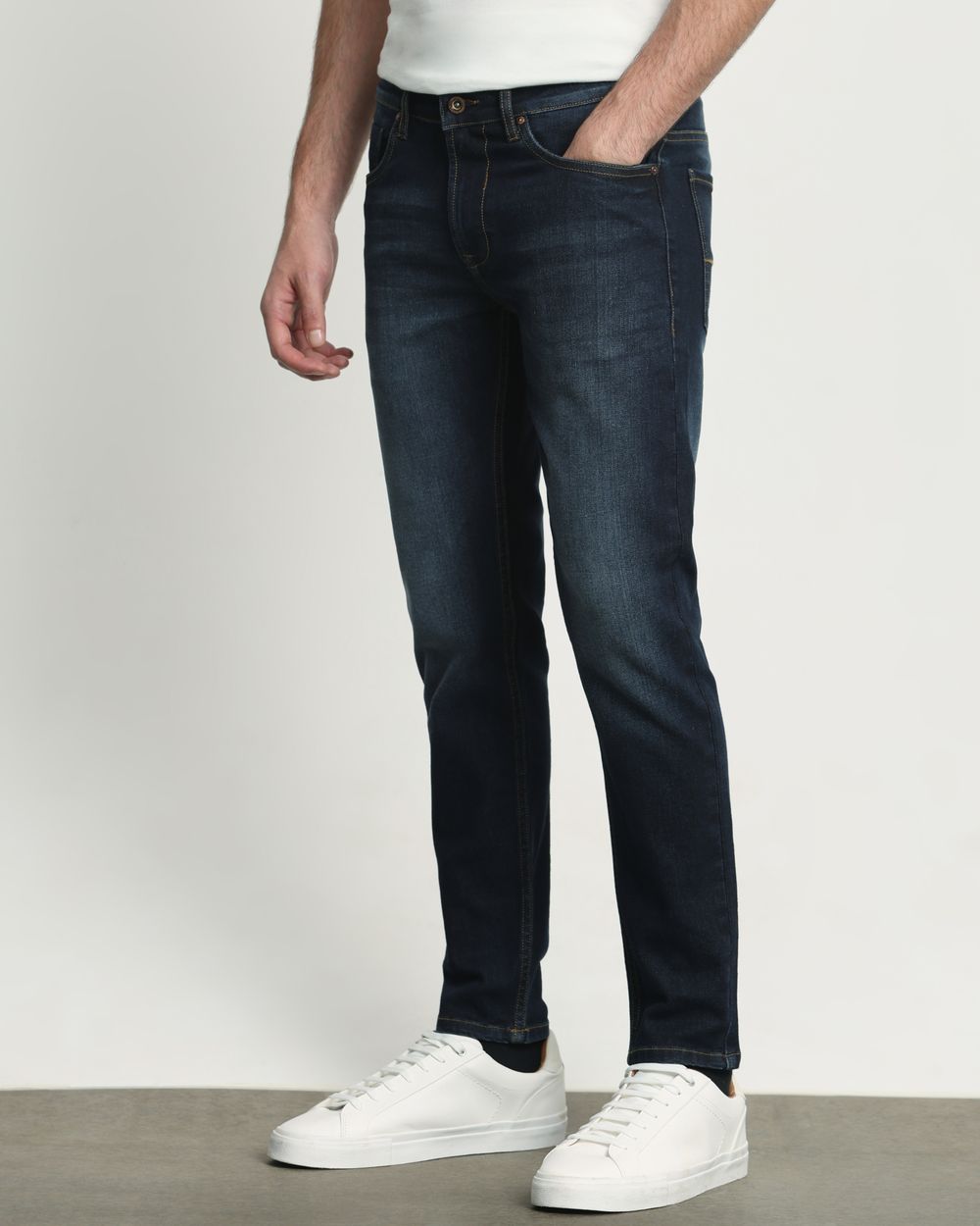 Blue Black Ankle Length Jeans
