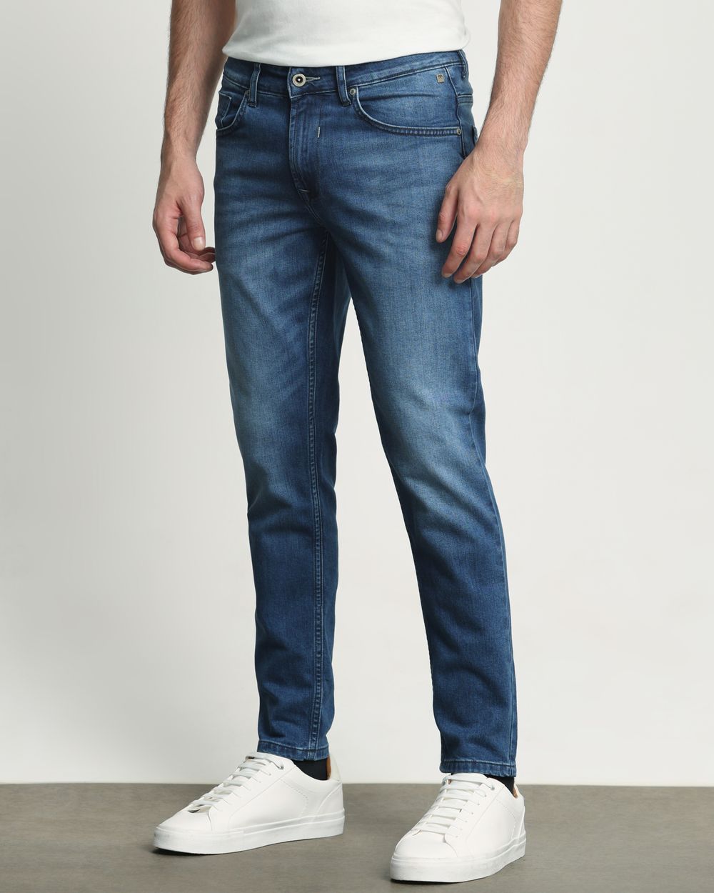Mid Blue Ankle Length Jeans