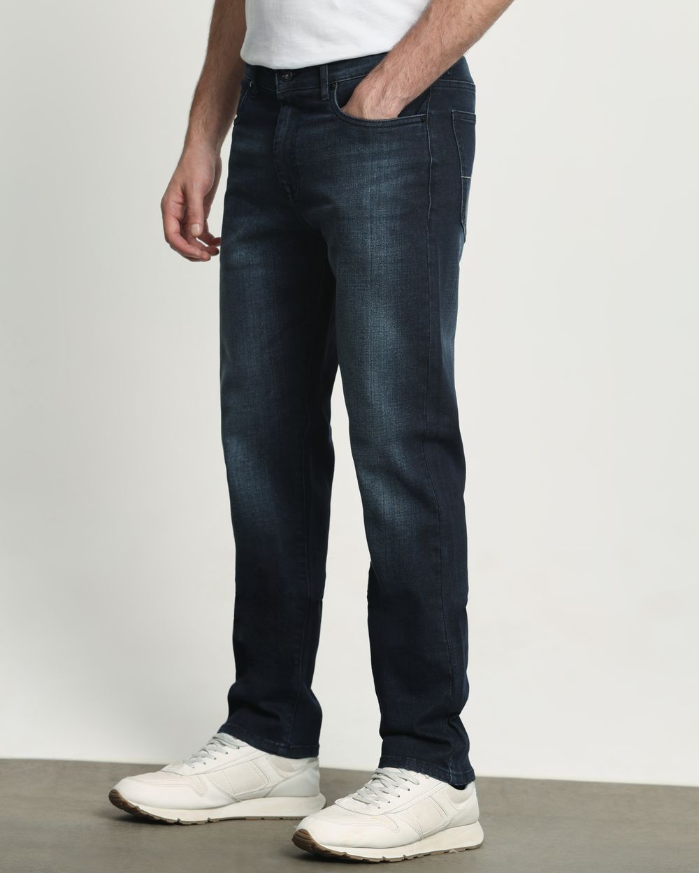 Blue Black Relaxed Straight Fit Jeans