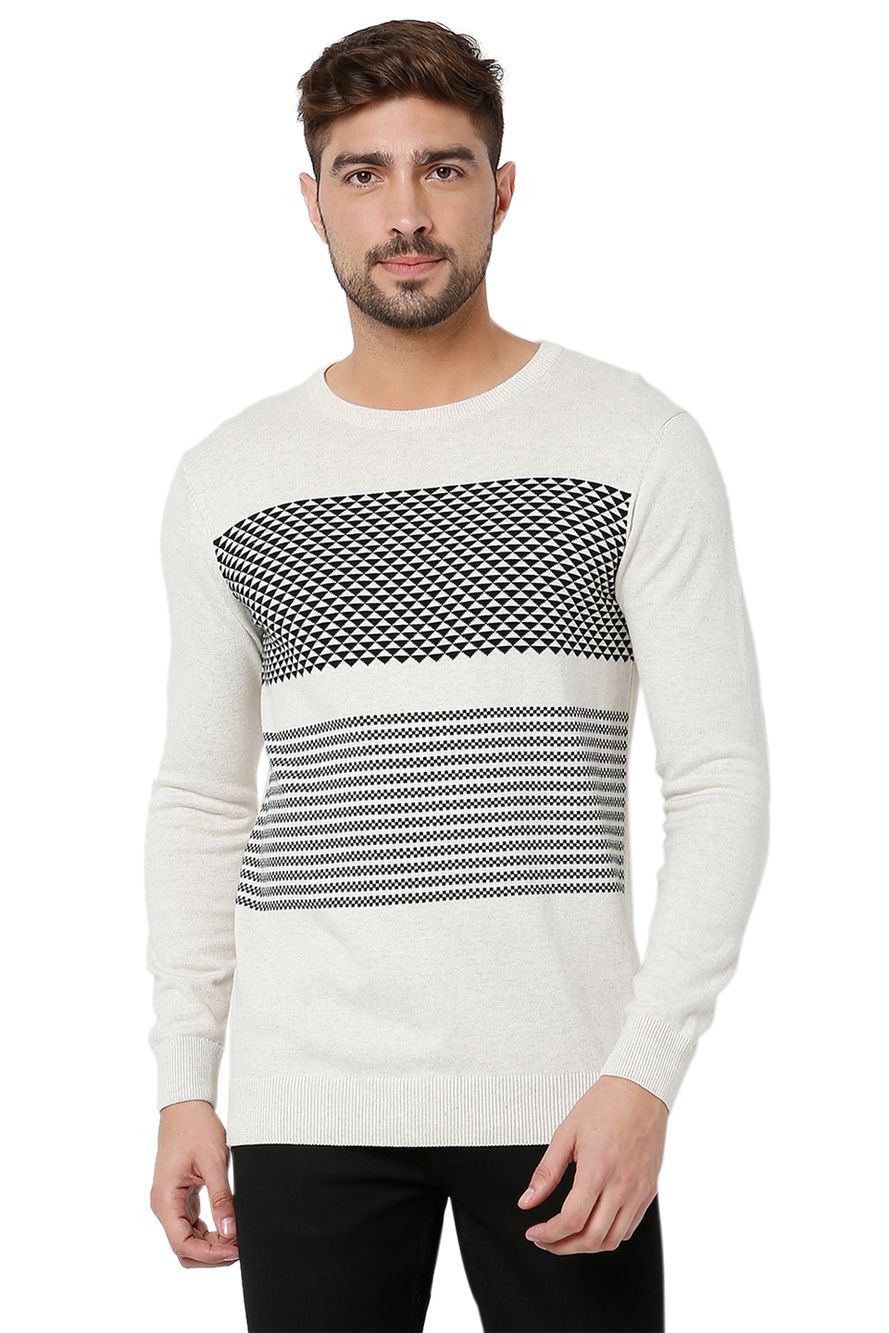Geaometric Jacquard Cotton Sweater