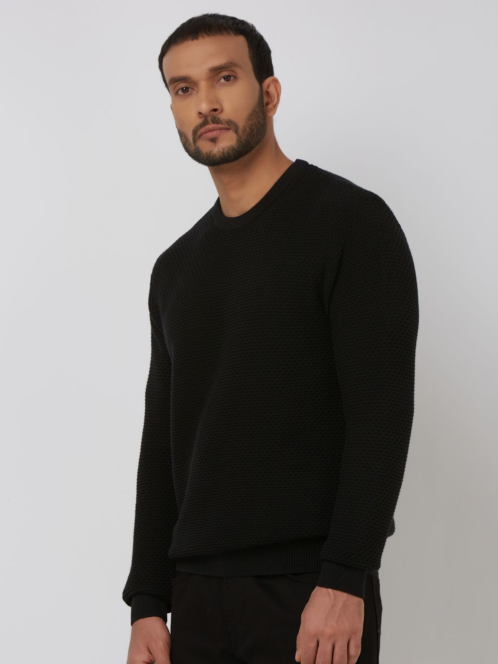 Textured Slim Fit Sweater