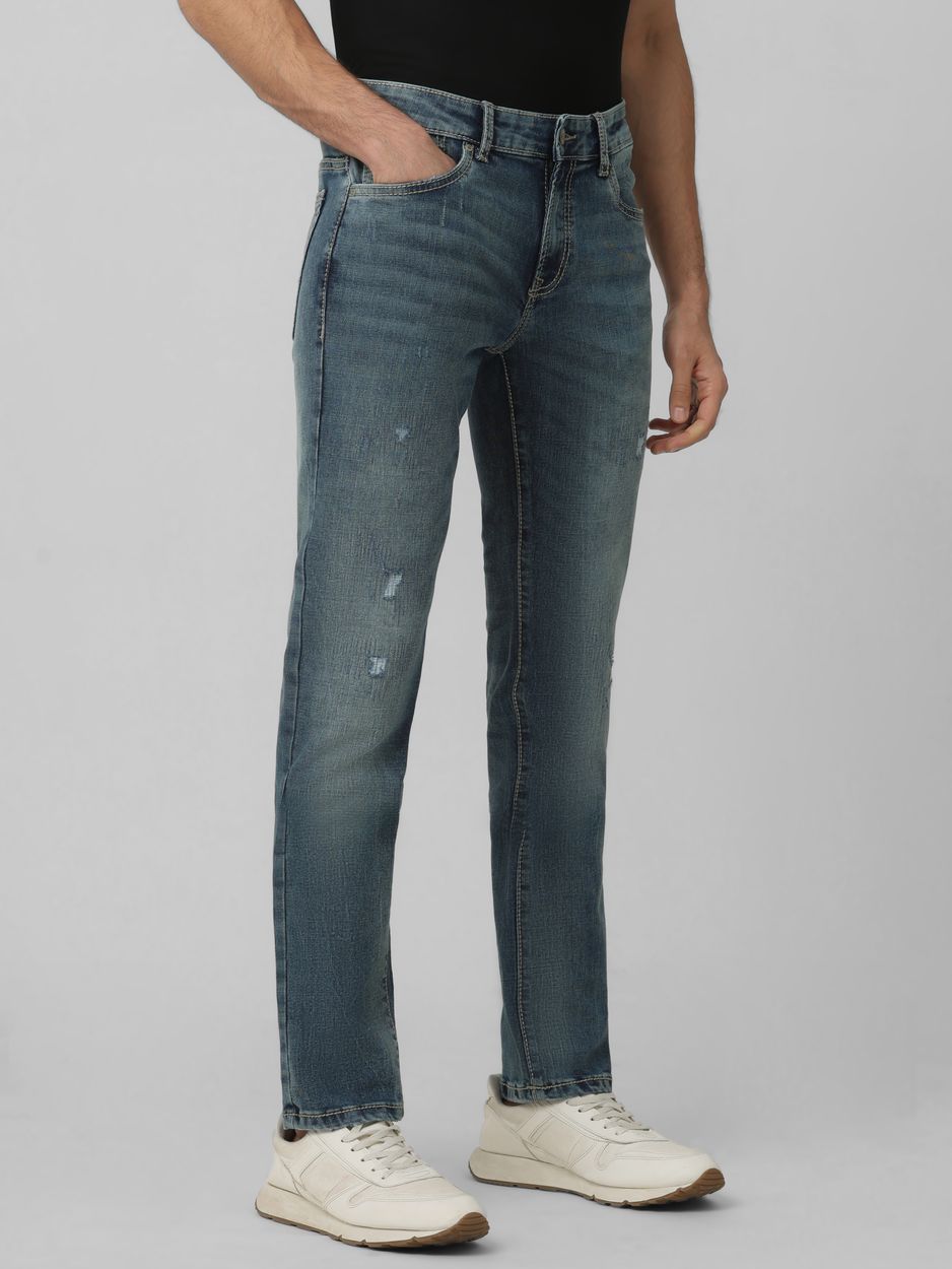 Tinted Super Slim Fit Distressed Stretch Jeans