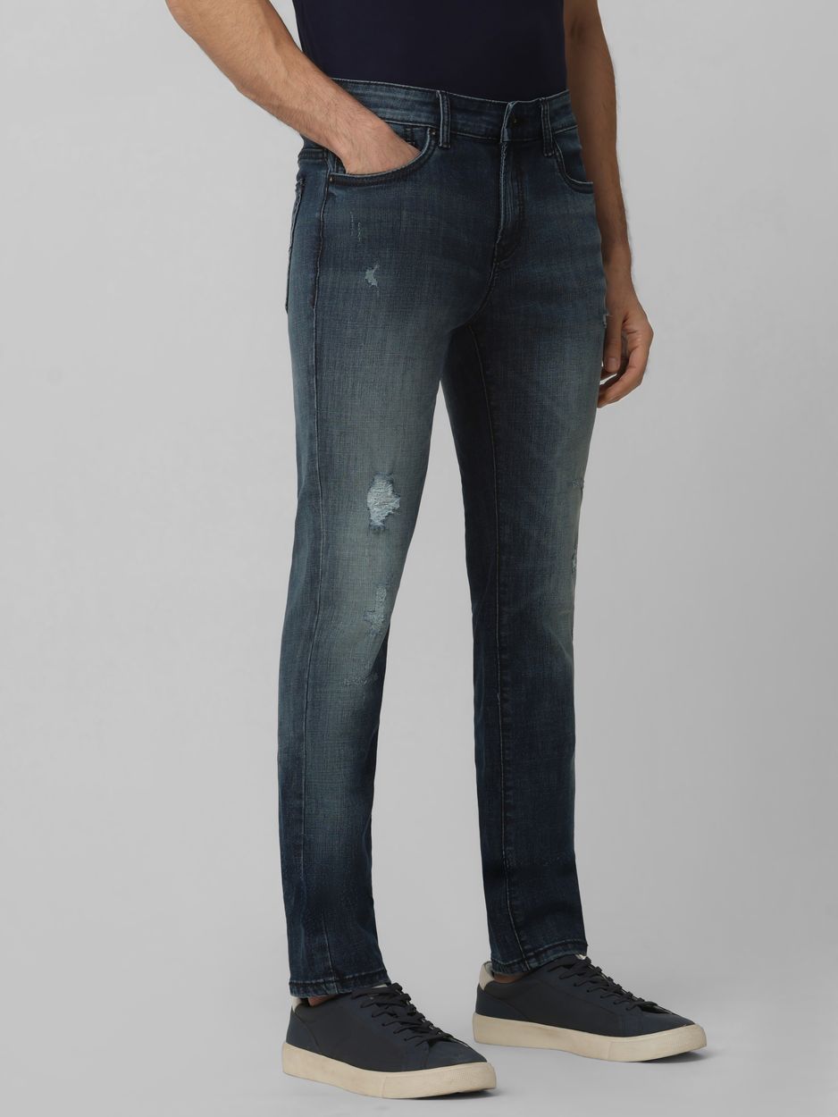 Tinted Super Slim Fit Distressed Stretch Jeans