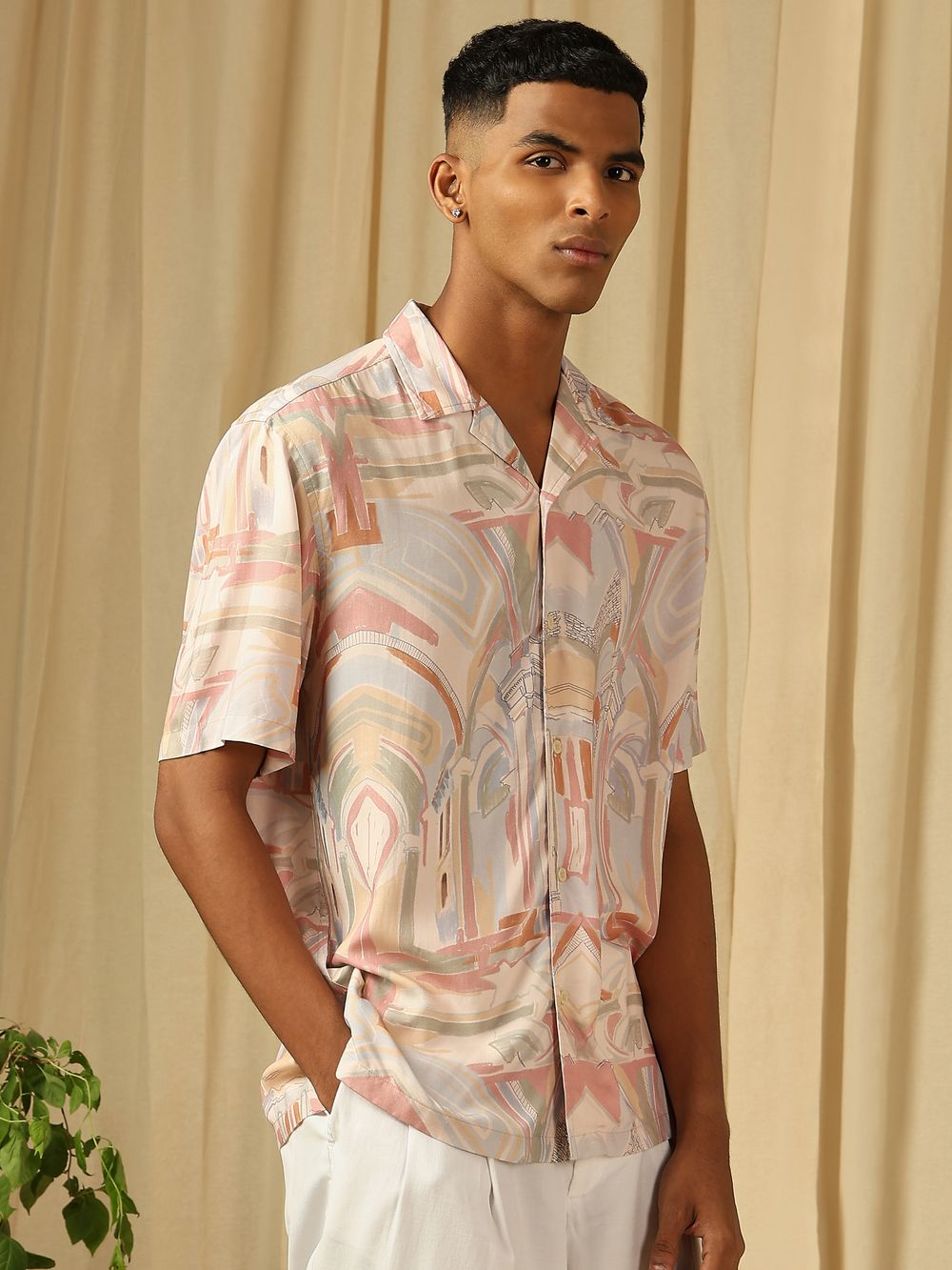 Abstract Print Loose Fit Casual SHIRTS