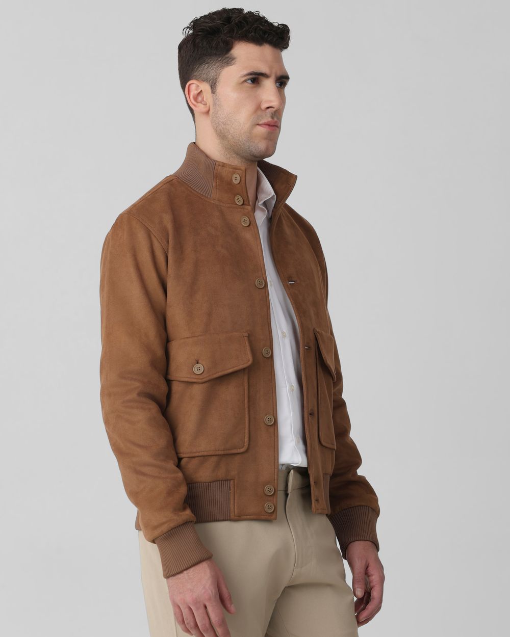 Brown Suede Plain Jacket