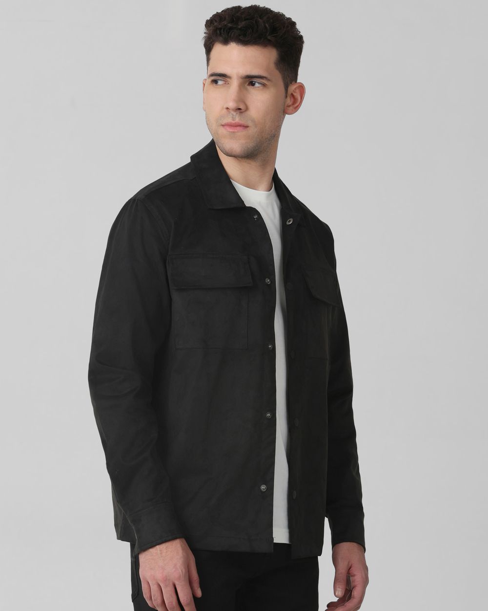 Black Suede Plain Jacket