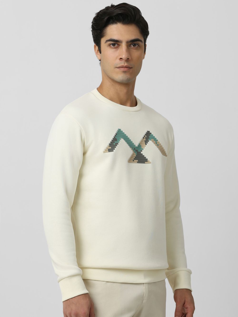 Graphic Print Chest Slim Fit Sweatshirt