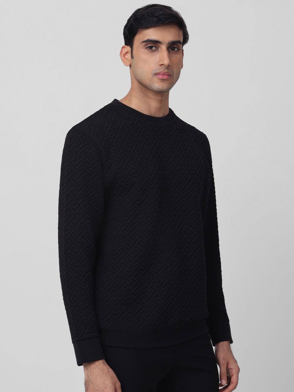 Herringbone Plain Slim Fit Sweatshirt