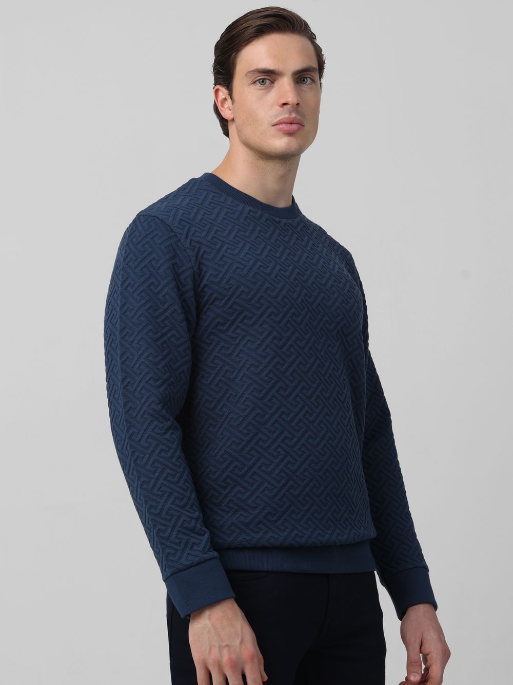 Herringbone Plain Slim Fit Sweatshirt