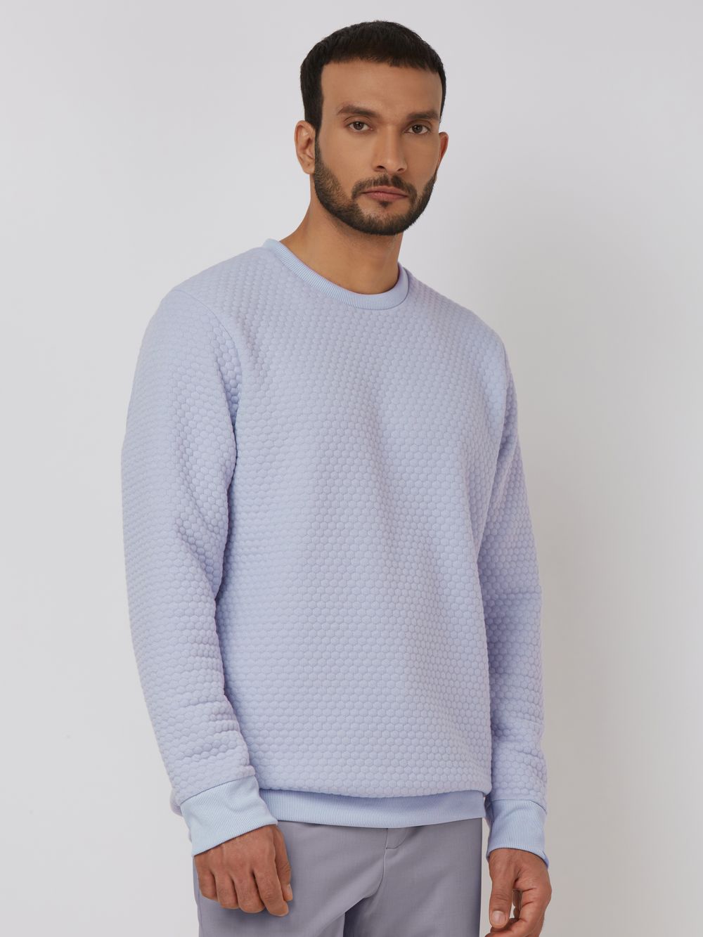 Lilac Plain Slim Fit Sweatshirt