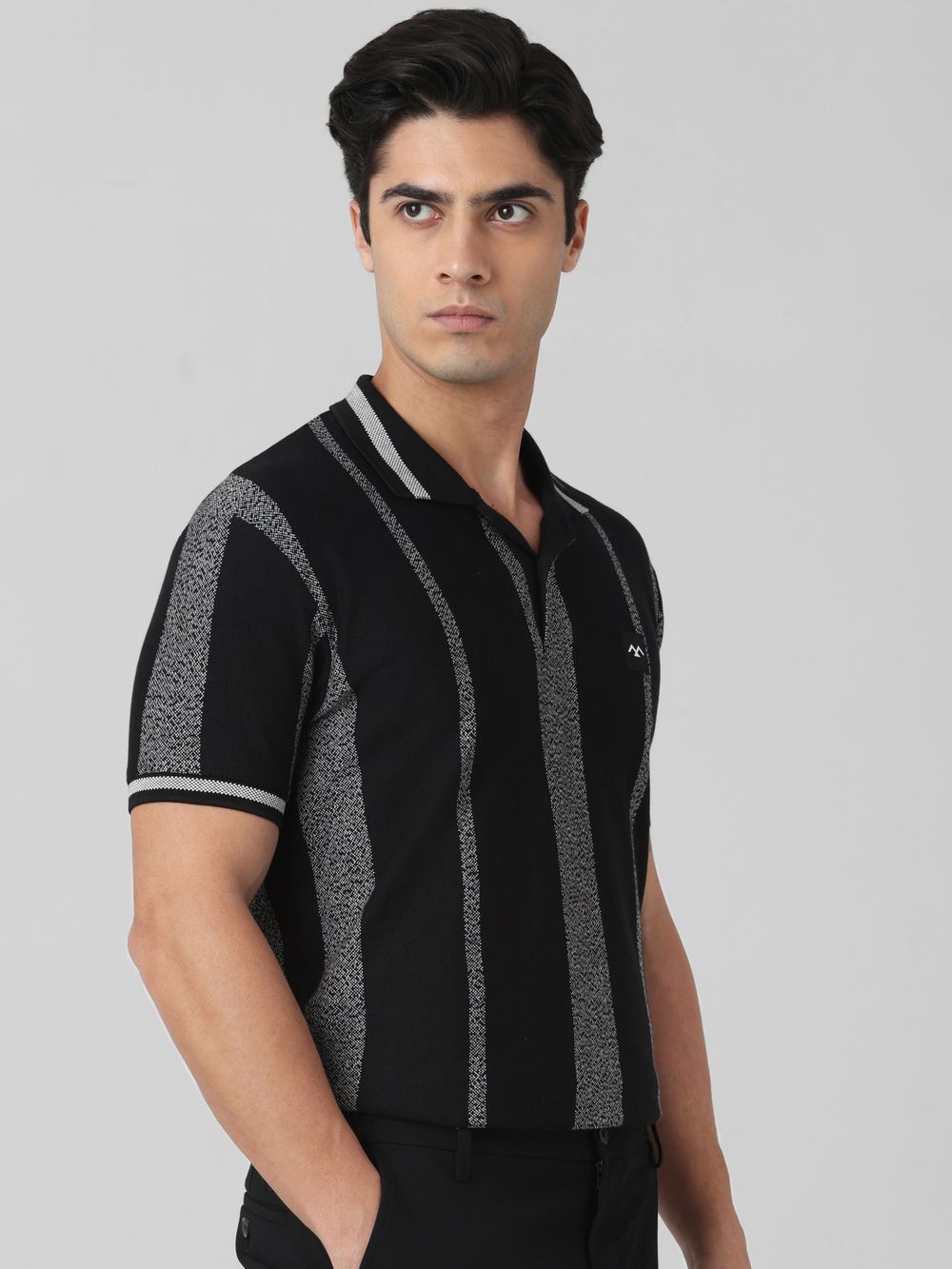 Black Wide Stripe T-Shirt