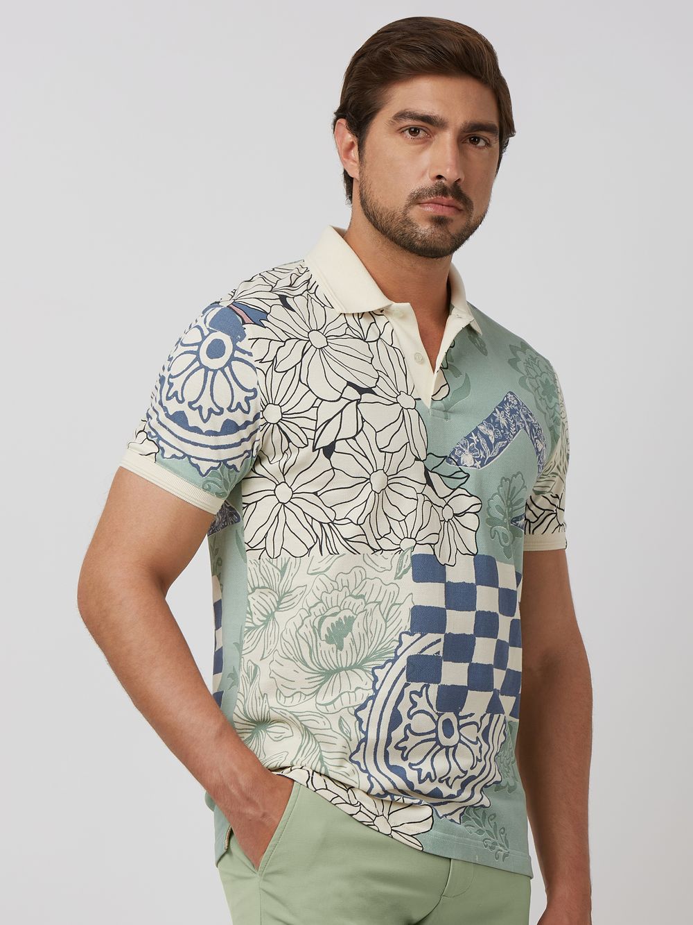 Off White Logo Print Half Sleeve Casual Polo