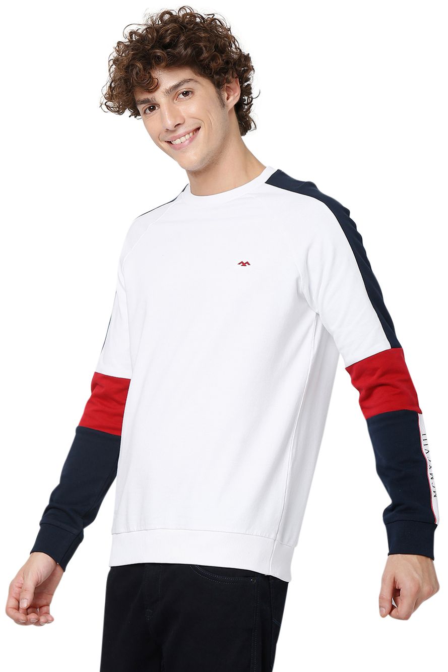 White Sporty Taped Sweatshirt