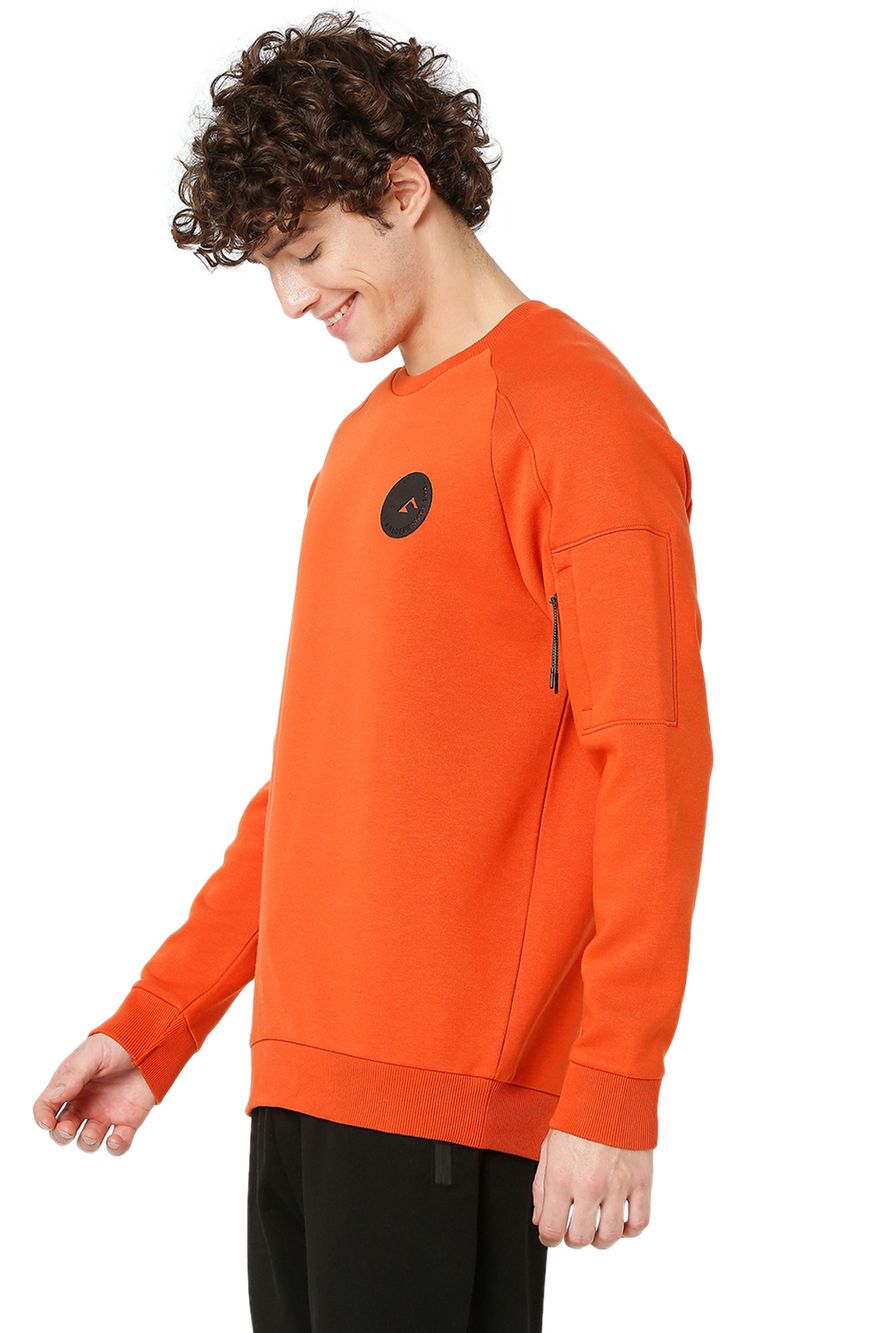 Rust Sleeve Pocket Sweatshirt