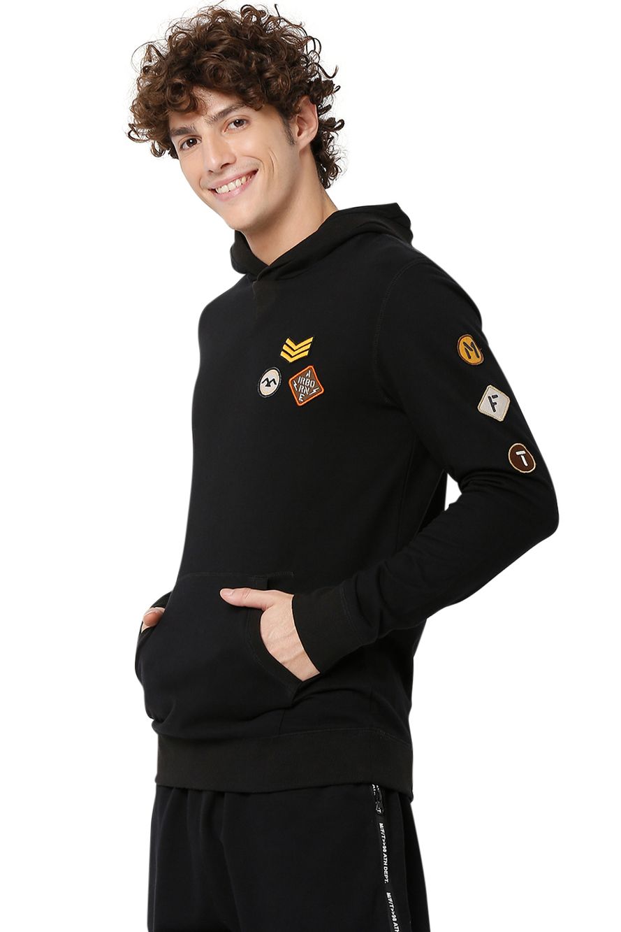 Black Badged Hoodie