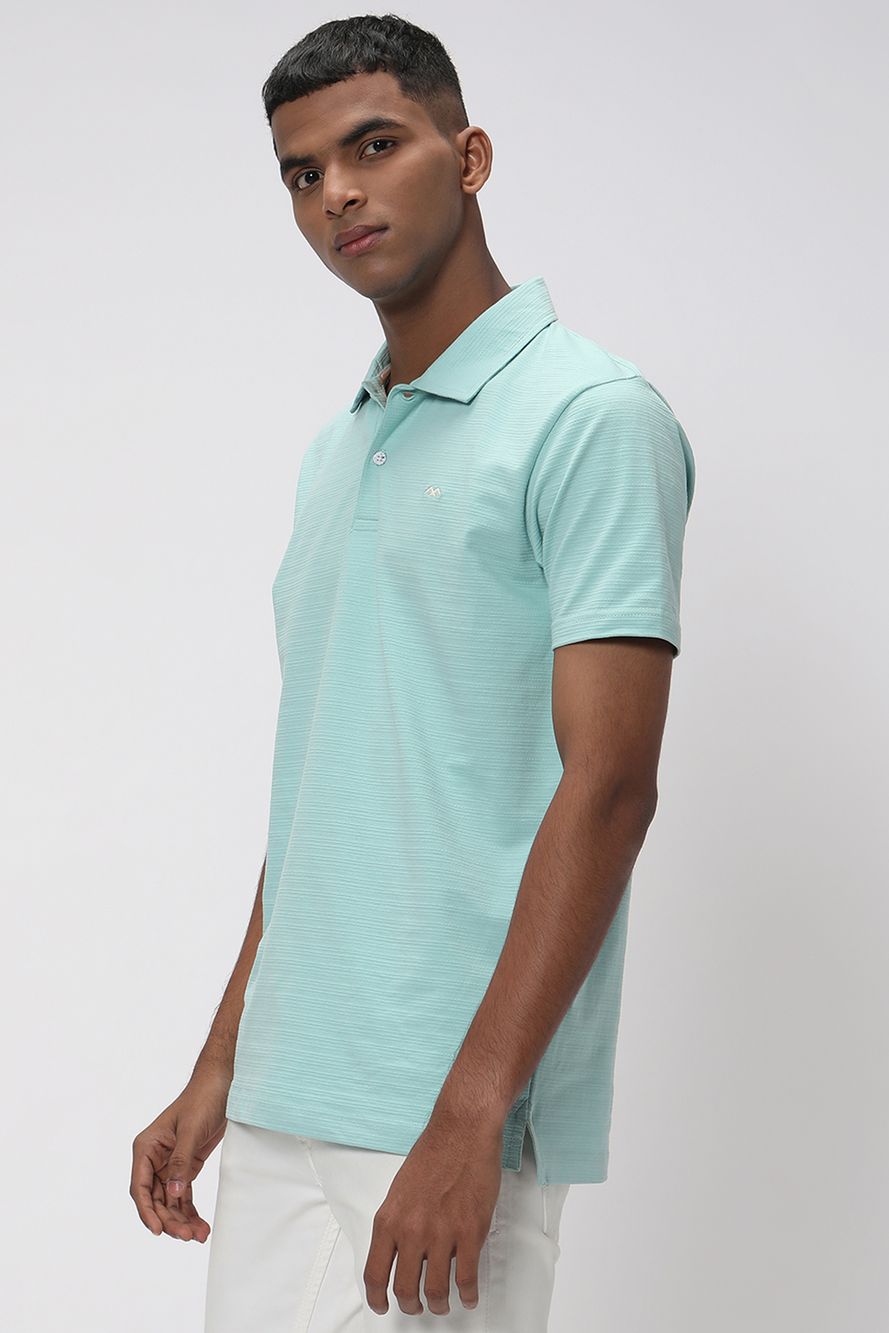 Light Blue Textured Polo T-Shirt