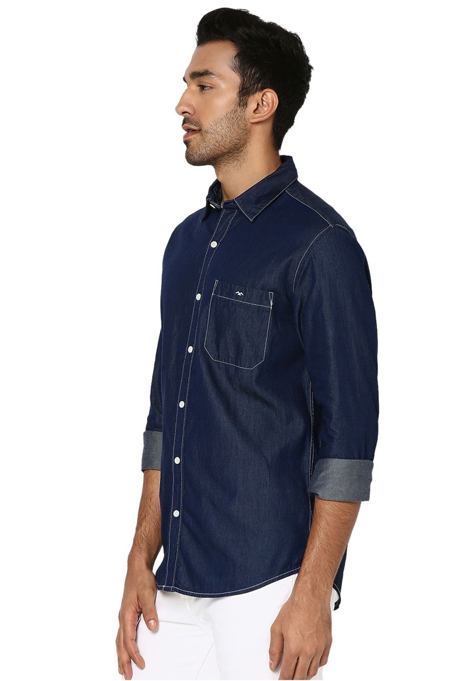 Dark Indigo Blue Slim Fit Casual Shirt