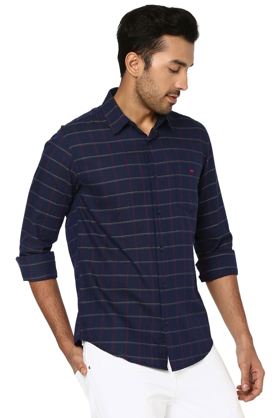 Navy & Red Grid Check Shirt