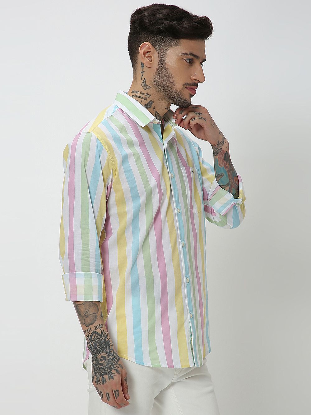 Multi & White Painted Stripe Shirt