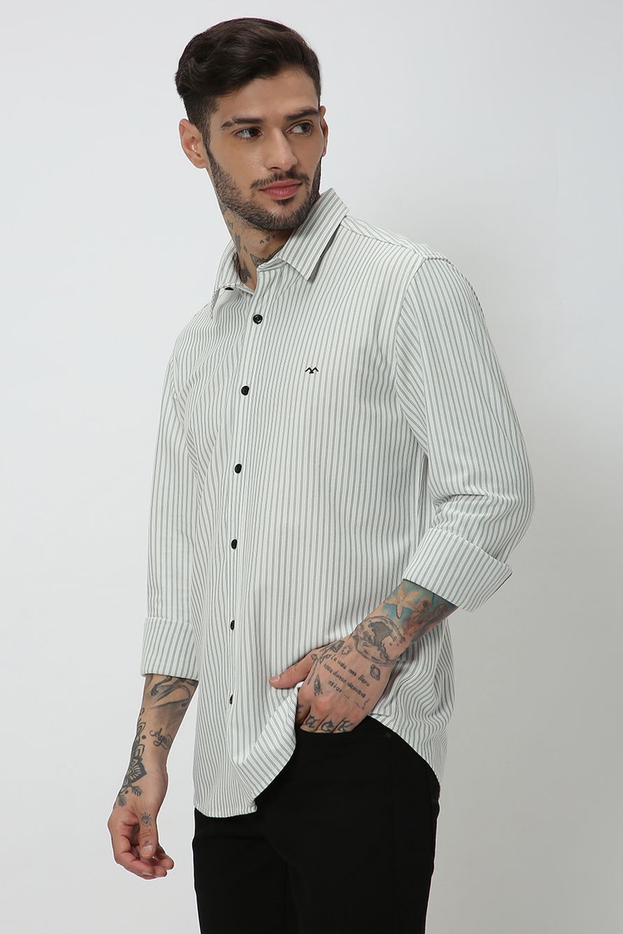 Off White & Black Pin Stripe Shirt