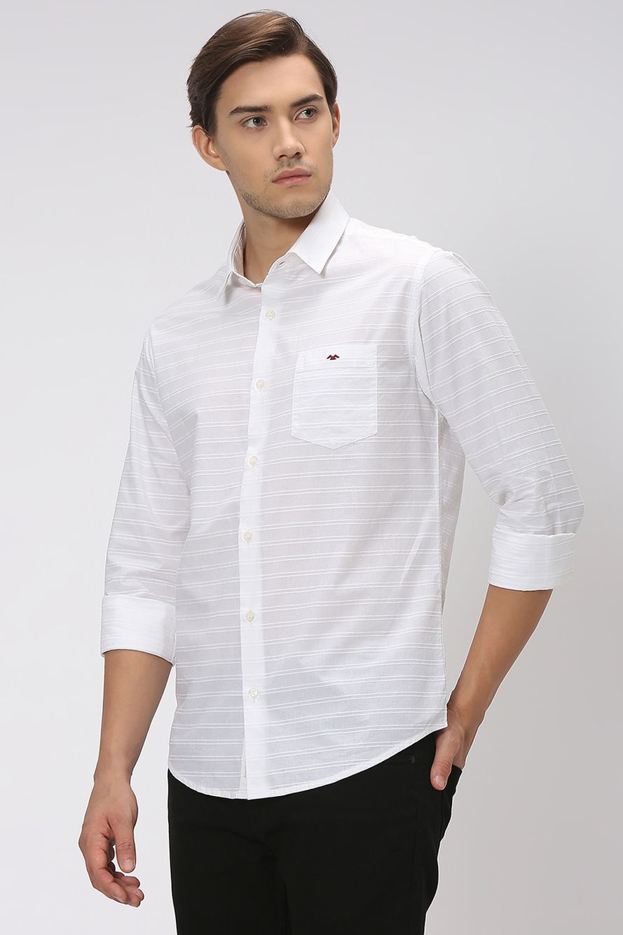 White & Textured Dobby Shirt